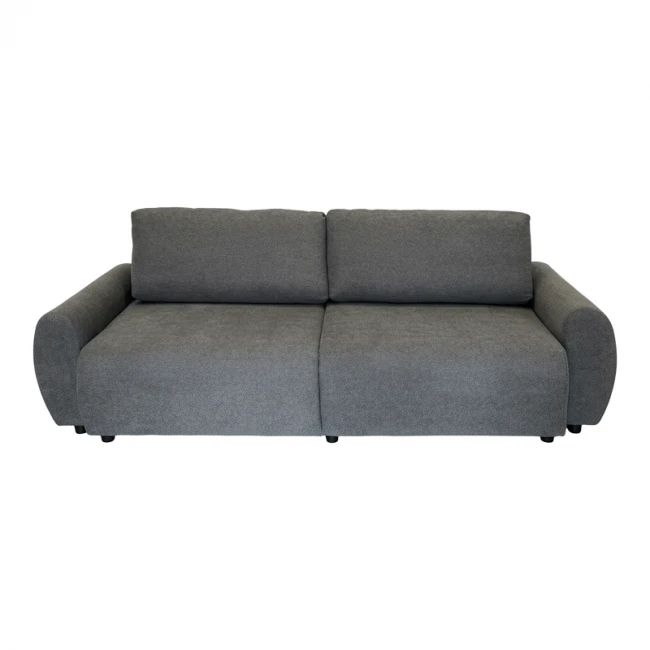 Hungie three-seater sofa bed pakoworld fabric in grey color 250x92x89cm