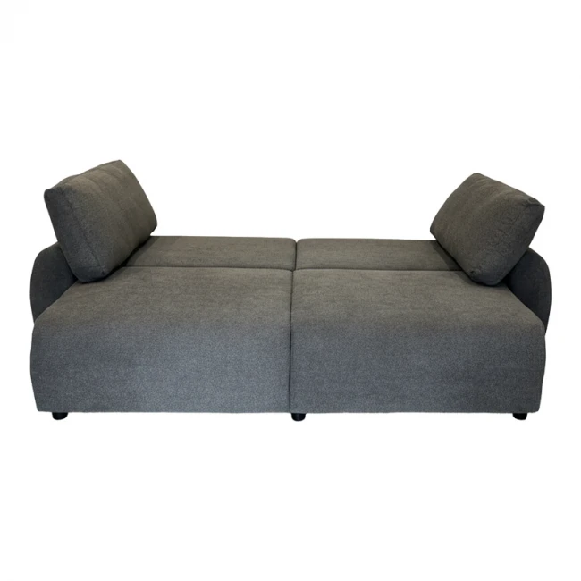 Hungie three-seater sofa bed pakoworld fabric in grey color 250x92x89cm