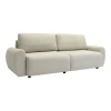 Hungie three-seater sofa bed pakoworld fabric in beige color 250x92x89cm