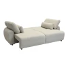 Hungie three-seater sofa bed pakoworld fabric in beige color 250x92x89cm