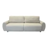 Hungie three-seater sofa bed pakoworld fabric in beige color 250x92x89cm