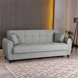 3-seater sofabed Lincoln pakoworld with storage space light grey fabric 226x84x93cm 3-seater sofabed Lincoln pakoworld with storage space light grey fabric 226x84x93cm