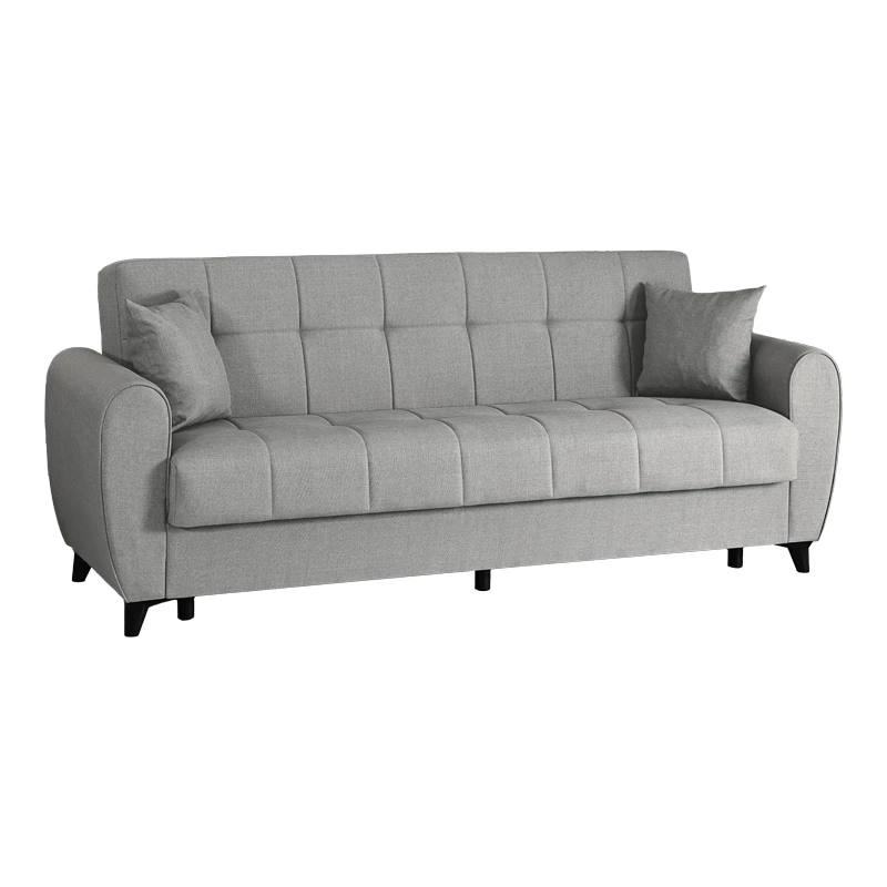 3-seater sofabed Lincoln pakoworld with storage space light grey fabric 226x84x93cm