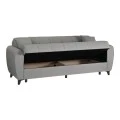 3-seater sofabed Lincoln pakoworld with storage space light grey fabric 226x84x93cm