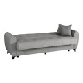 3-seater sofabed Lincoln pakoworld with storage space light grey fabric 226x84x93cm