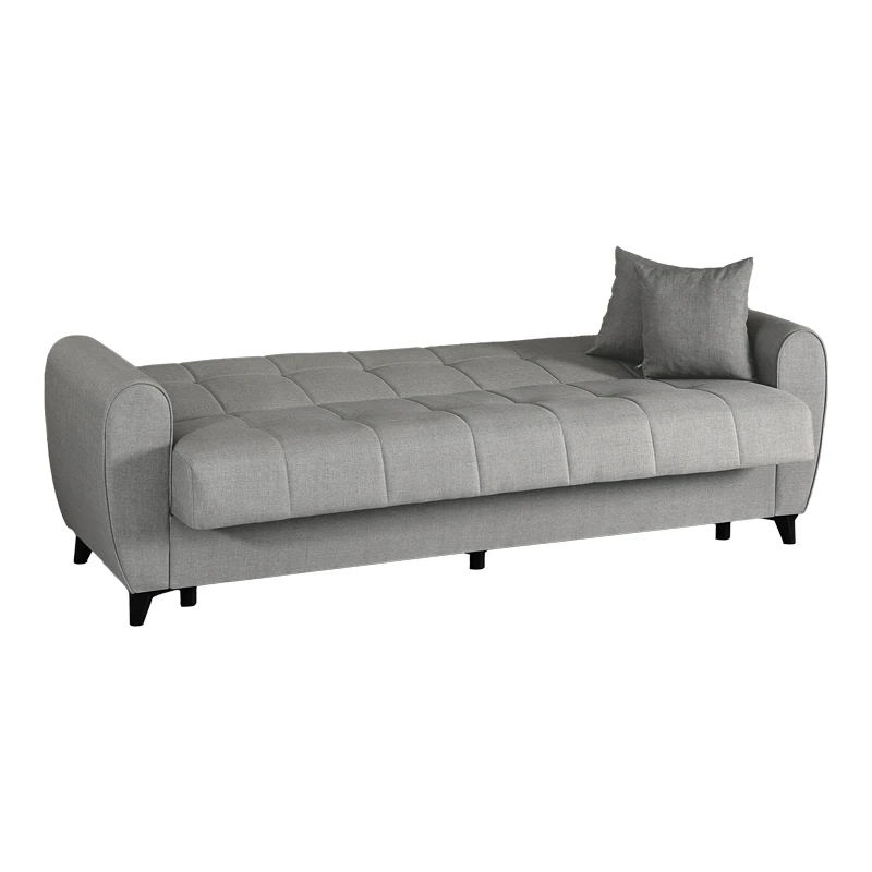 3-seater sofabed Lincoln pakoworld with storage space light grey fabric 226x84x93cm