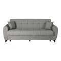 3-seater sofabed Lincoln pakoworld with storage space light grey fabric 226x84x93cm