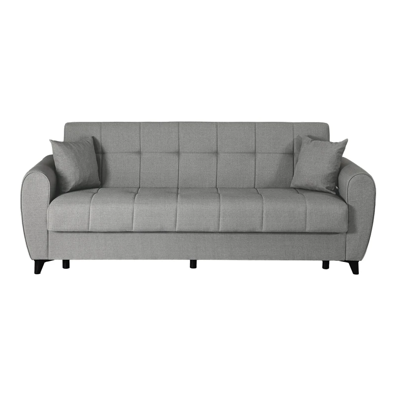 3-seater sofabed Lincoln pakoworld with storage space light grey fabric 226x84x93cm