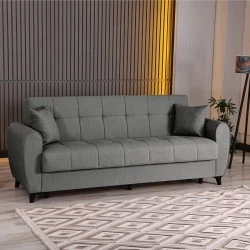3-seater sofabed Lincoln pakoworld with storage space anthracite fabric 226x84x93cm 3-seater sofabed Lincoln pakoworld with storage space anthracite fabric 226x84x93cm