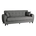 3-seater sofabed Lincoln pakoworld with storage space anthracite fabric 226x84x93cm