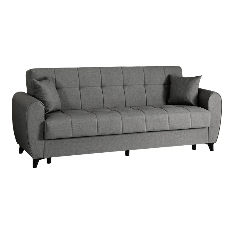 3-seater sofabed Lincoln pakoworld with storage space anthracite fabric 226x84x93cm