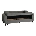 3-seater sofabed Lincoln pakoworld with storage space anthracite fabric 226x84x93cm