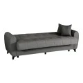 3-seater sofabed Lincoln pakoworld with storage space anthracite fabric 226x84x93cm