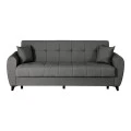 3-seater sofabed Lincoln pakoworld with storage space anthracite fabric 226x84x93cm