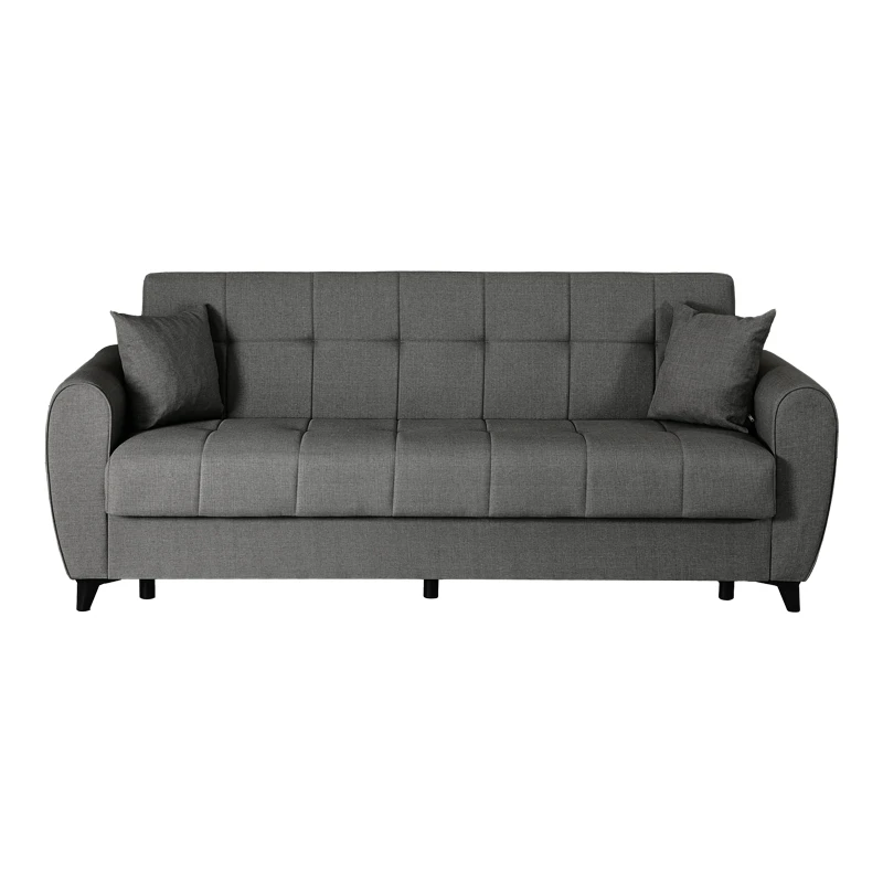 3-seater sofabed Lincoln pakoworld with storage space anthracite fabric 226x84x93cm