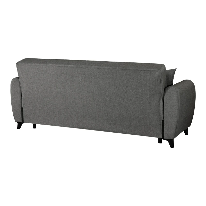3-seater sofabed Lincoln pakoworld with storage space anthracite fabric 226x84x93cm