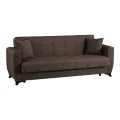 3-seater sofabed Modesto pakoworld with storage space brown fabric 213x84x86cm