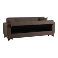 3-seater sofabed Modesto pakoworld with storage space brown fabric 213x84x86cm
