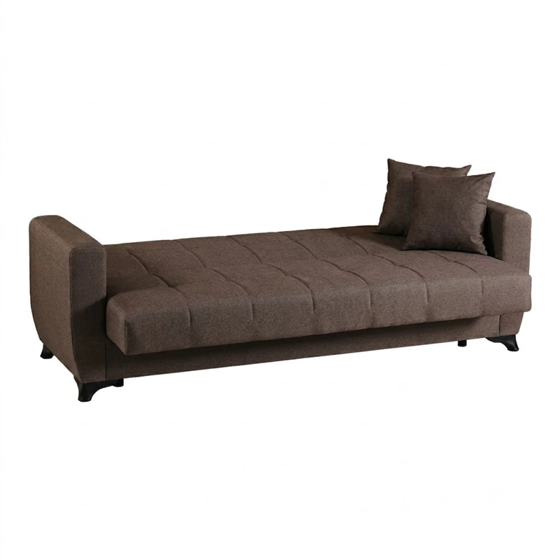 3-seater sofabed Modesto pakoworld with storage space brown fabric 213x84x86cm