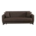 3-seater sofabed Modesto pakoworld with storage space brown fabric 213x84x86cm