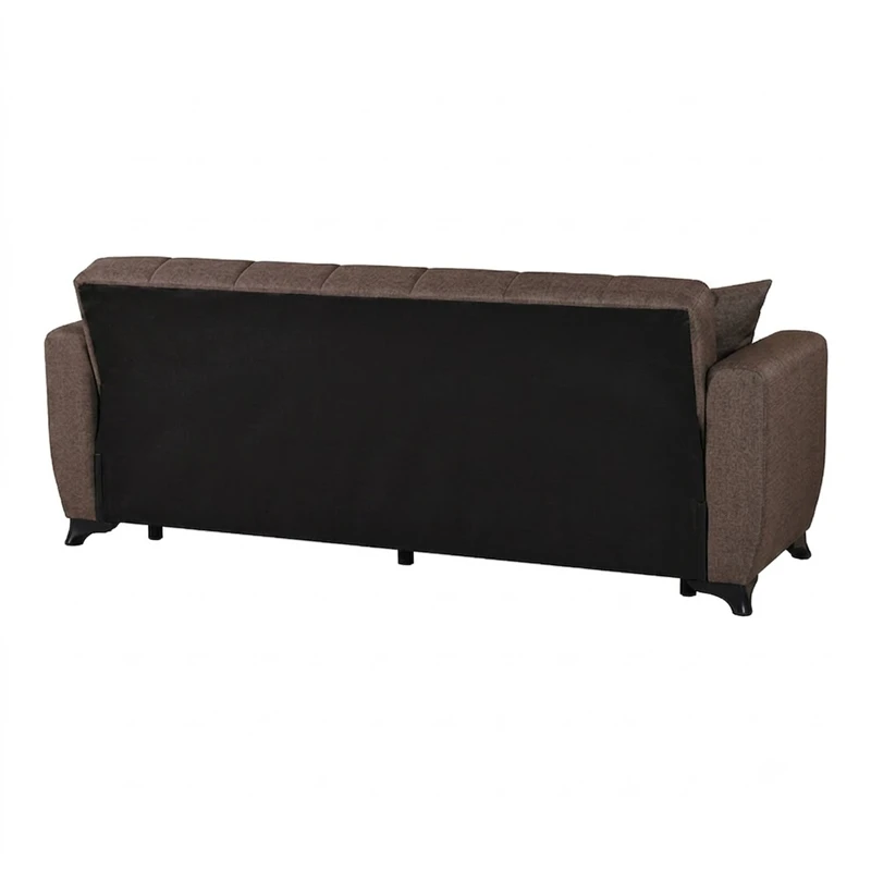 3-seater sofabed Modesto pakoworld with storage space brown fabric 213x84x86cm