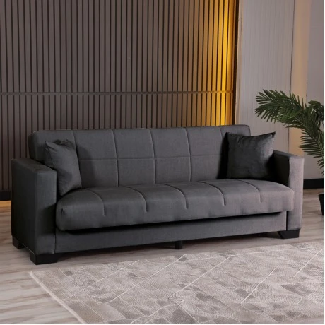 3-seater sofabed Vox pakoworld with storage space anthracite fabric 210x84x83cm
