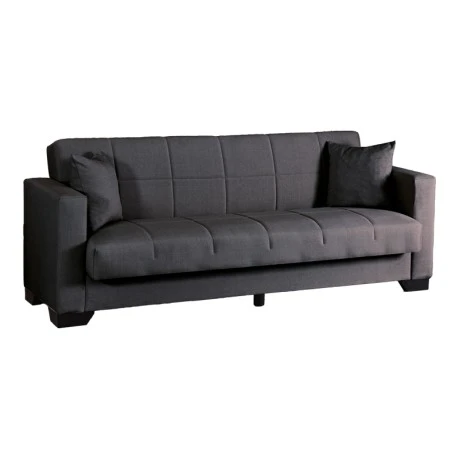 3-seater sofabed Vox pakoworld with storage space anthracite fabric 210x84x83cm