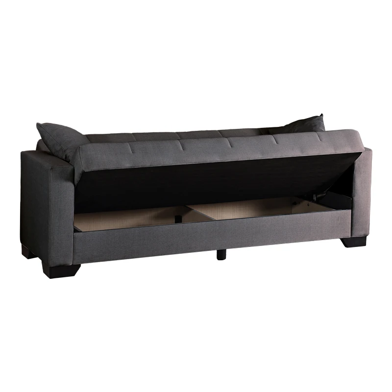 3-seater sofabed Vox pakoworld with storage space anthracite fabric 210x84x83cm