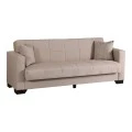 3-seater sofabed Vox pakoworld with storage space cream fabric 210x84x83cm