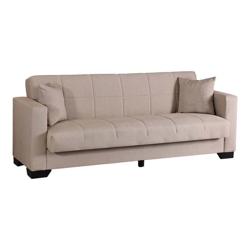 3-seater sofabed Vox pakoworld with storage space cream fabric 210x84x83cm