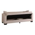 3-seater sofabed Vox pakoworld with storage space cream fabric 210x84x83cm
