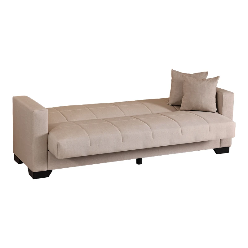3-seater sofabed Vox pakoworld with storage space cream fabric 210x84x83cm