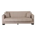 3-seater sofabed Vox pakoworld with storage space cream fabric 210x84x83cm