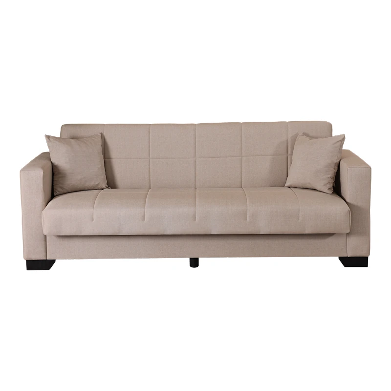3-seater sofabed Vox pakoworld with storage space cream fabric 210x84x83cm