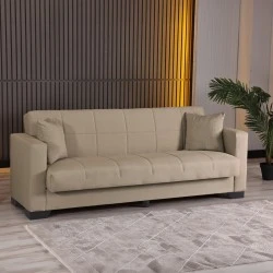 3-seater sofabed Vox pakoworld with storage space beige fabric 210x84x83cm 3-seater sofabed Vox pakoworld with storage space beige fabric 210x84x83cm