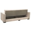 3-seater sofabed Vox pakoworld with storage space beige fabric 210x84x83cm