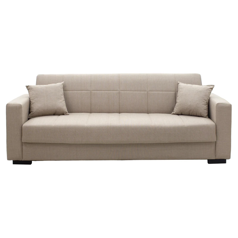 3-seater sofabed Vox pakoworld with storage space beige fabric 210x84x83cm