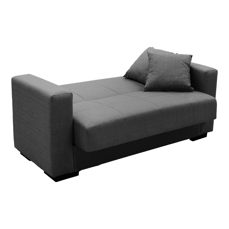 Vox Sofa bed pakoworld two seater with storage space grey fabric 150x84x83cm