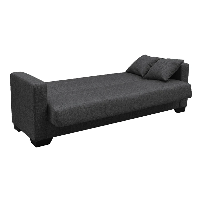 Vox Sofa bed pakoworld three seater with storage space grey fabric 210x84x83cm