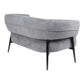 Sofa Luvina pakoworld 2seater grey  fabric with black metal leg 145x71x73cm