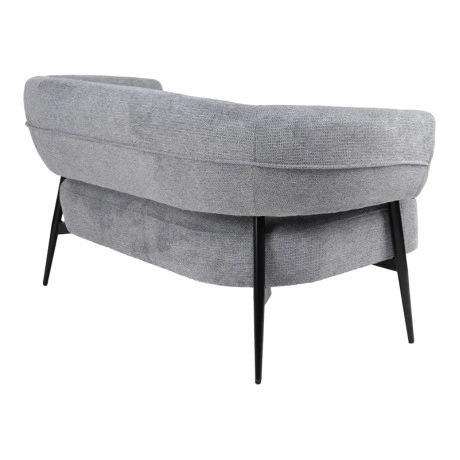Sofa Luvina pakoworld 2seater grey  fabric with black metal leg 145x71x73cm