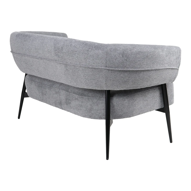 Sofa Luvina pakoworld 2seater grey  fabric with black metal leg 145x71x73cm