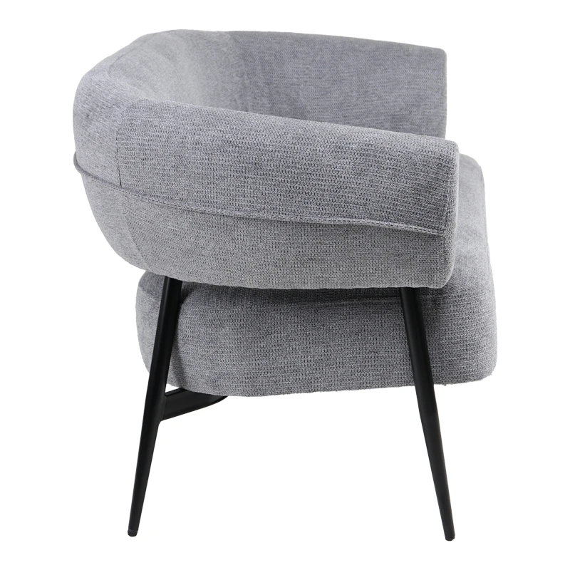 Sofa Luvina pakoworld 2seater grey  fabric with black metal leg 145x71x73cm