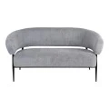 Sofa Luvina pakoworld 2seater grey  fabric with black metal leg 145x71x73cm