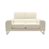 2 seat Sofa Shea pakoworld PU ivory-inox 158x80x87cm