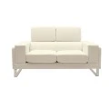 2 seat Sofa Shea pakoworld PU ivory-inox 158x80x87cm