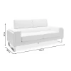 Καναπές Shea pakoworld 3θέσιος PU ivory-inox 198x80x87εκ