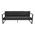 Three-seater sofa Aurelio pakoworld metallic in black - cushions in black shade 192x74x63cm