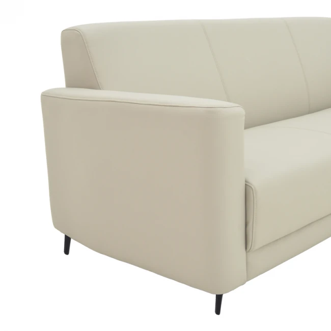 Three seater sofa Sidica pakoworld PU in beige color 185x82x81cm