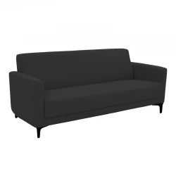 Three seater sofa Sidica pakoworld PU in black color 185x78x83cm Three seater sofa Sidica pakoworld PU in black color 185x78x83cm